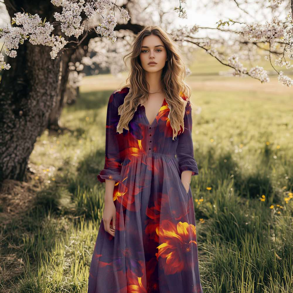 Bio Viskosejersey mit Überbreite: Eigenproduktion Admist Flowers Bordüre von Graustufen-Stoffe
